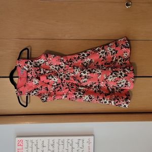 6 petite coral dress with floral detail by danny and nicole